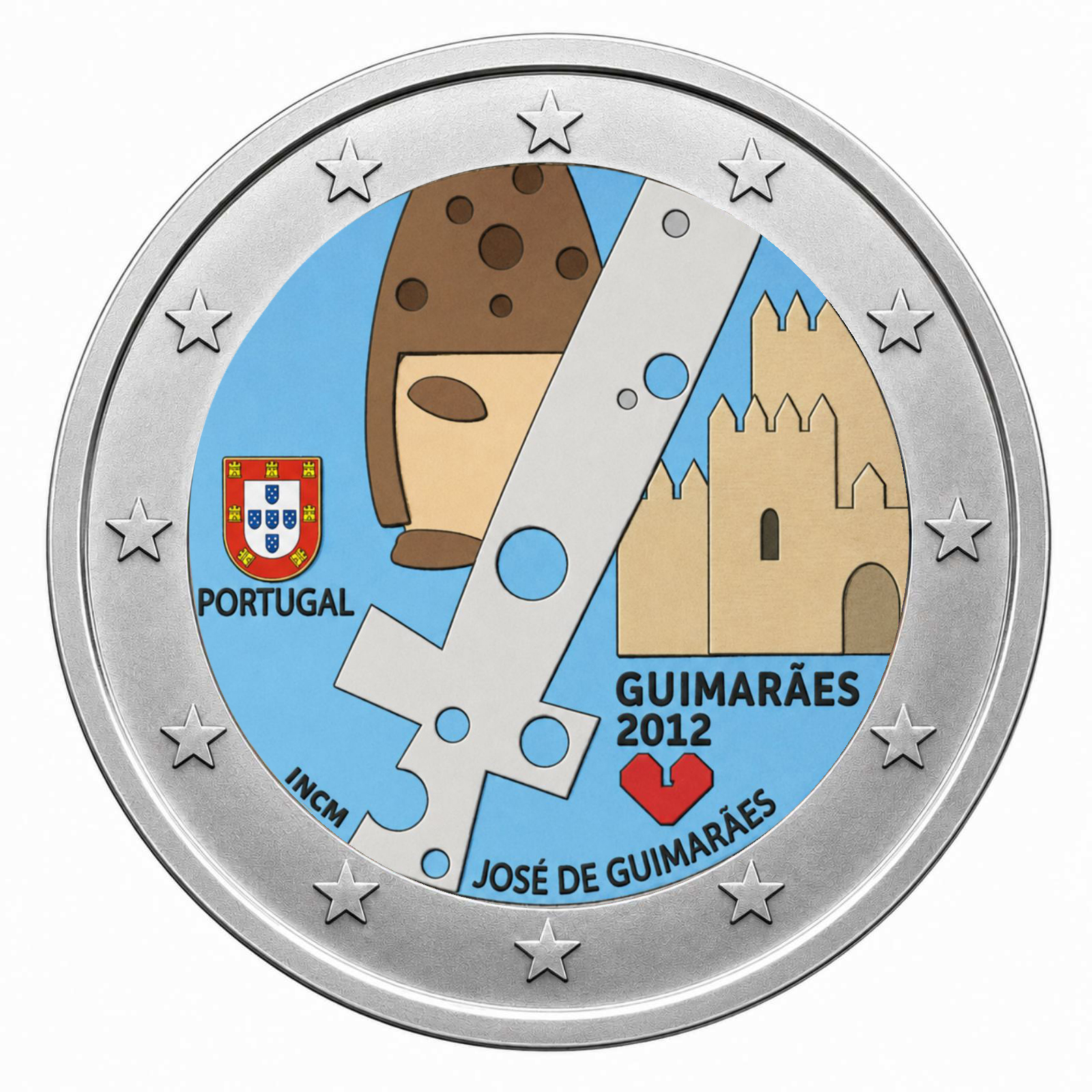 2 Euros Guimarães (Coloured)